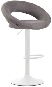 Barhocker Olinda Stoff weiss grau