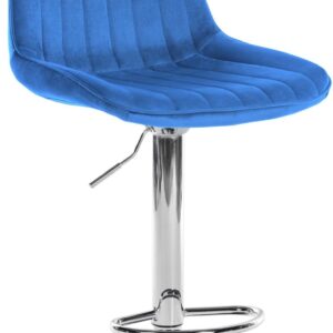 Barhocker Toni Samt chrom blau