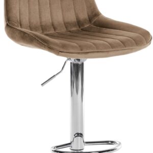 Barhocker Toni Samt chrom braun