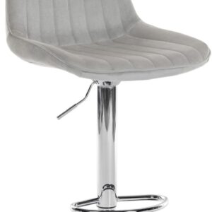 Barhocker Toni Samt chrom grau