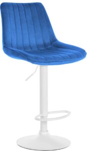 Barhocker Toni Samt weiss blau