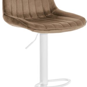Barhocker Toni Samt weiß braun