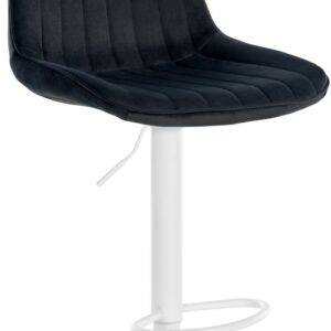 Barhocker Toni Samt weiß schwarz