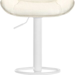 Barhocker Vonore Stoff weiß creme