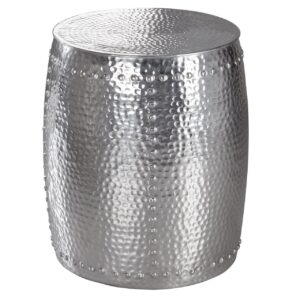 Beistelltisch 42x49x42cm Aluminium Silber Dekotisch orientalisch rund