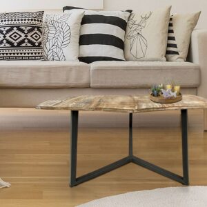Beistelltisch 56 x 47 cm nachhaltig Wohnzimmer Tisch Couchtisch Nizza Metall-Gestell schwarz - weiß altsilber - weiß gekälkt