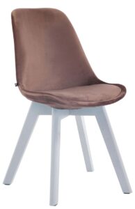 Besucherstuhl Borneo V2 Samt weiss braun