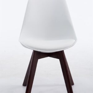 Besucherstuhl Borneo V2 Walnuss Kunstleder weiß