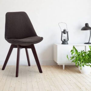 Besucherstuhl Borneo V2 Walnuss Stoff dunkelgrau