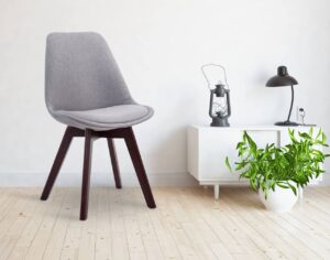 Besucherstuhl Borneo V2 Walnuss Stoff grau