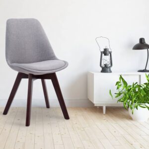 Besucherstuhl Borneo V2 Walnuss Stoff grau