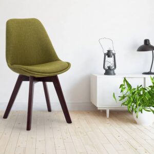 Besucherstuhl Borneo V2 Walnuss Stoff grün