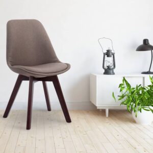 Besucherstuhl Borneo V2 Walnuss Stoff taupe