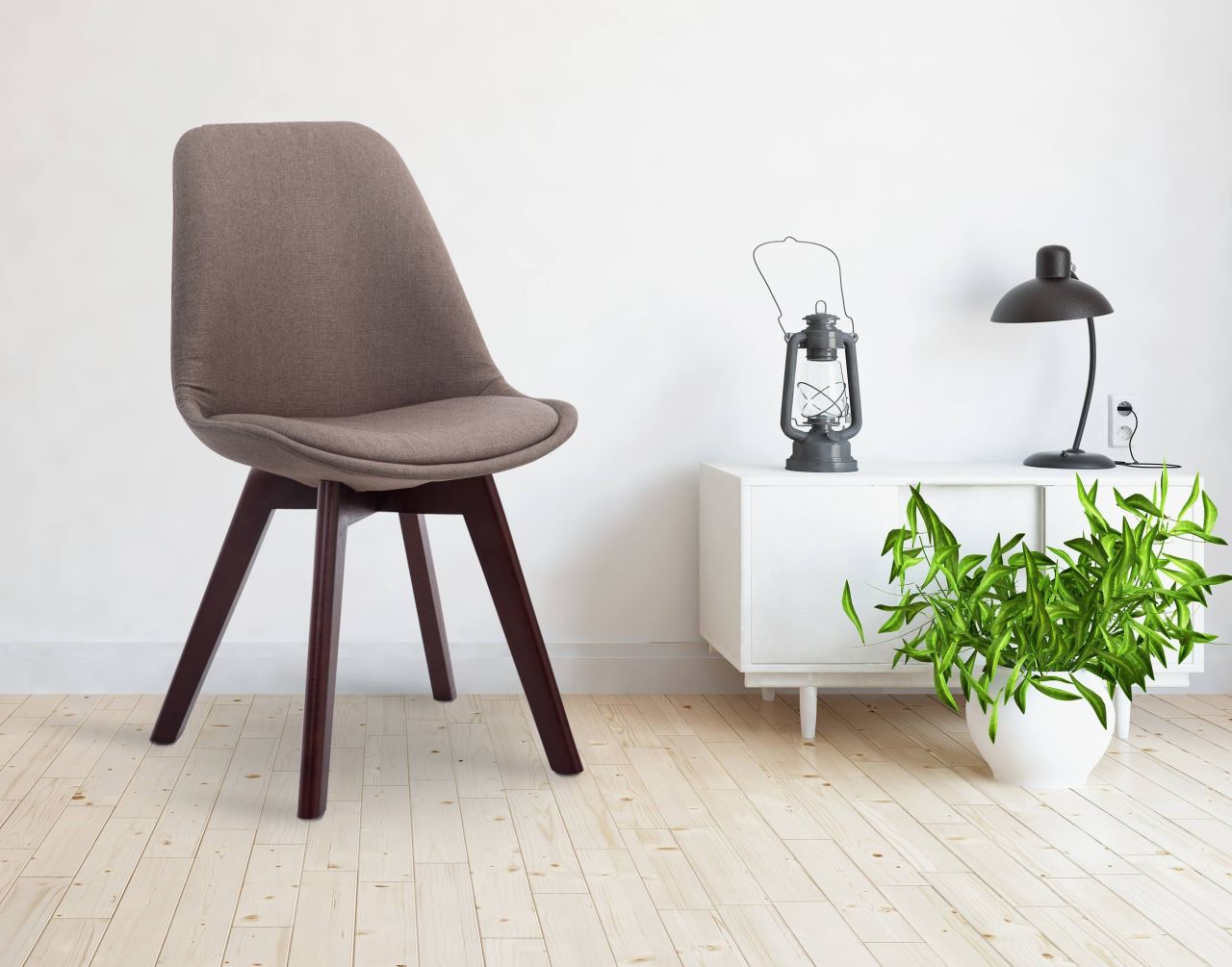Besucherstuhl Borneo V2 Walnuss Stoff taupe 1 Besucherstuhl Borneo V2 Walnuss Stoff taupe