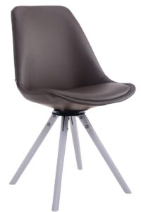 Besucherstuhl Calais Drehbar Weiss Rund braun