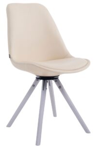 Besucherstuhl Calais Drehbar Weiss Rund creme