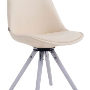 Besucherstuhl Calais Drehbar Weiß Rund creme