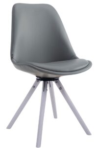 Besucherstuhl Calais Drehbar Weiss Rund grau