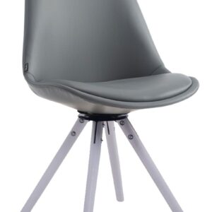 Besucherstuhl Calais Drehbar Weiß Rund grau