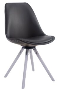 Besucherstuhl Calais Drehbar Weiss Rund schwarz