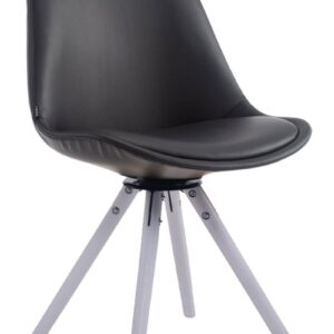 Besucherstuhl Calais Drehbar Weiß Rund schwarz