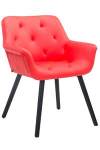 Besucherstuhl Cassidy Kunstleder Schwarz rot