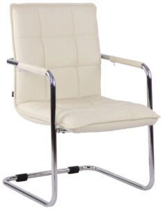 Besucherstuhl Gandia Kunstleder chrom creme