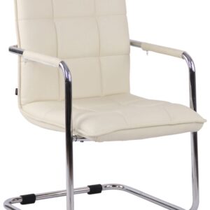Besucherstuhl Gandia Kunstleder chrom creme