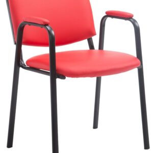 Besucherstuhl Ken PRO Kunstleder rot
