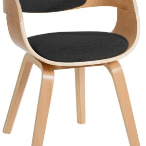 Besucherstuhl Kingston Stoff natura/dunkelgrau