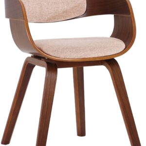 Besucherstuhl Kingston Stoff walnuss/creme