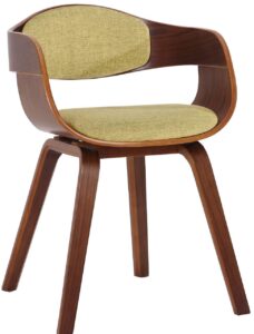 Besucherstuhl Kingston Stoff walnusshellgruen