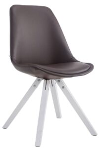 Besucherstuhl Laval Square weiss braun