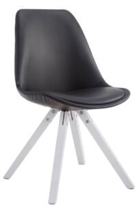 Besucherstuhl Laval Square weiss schwarz