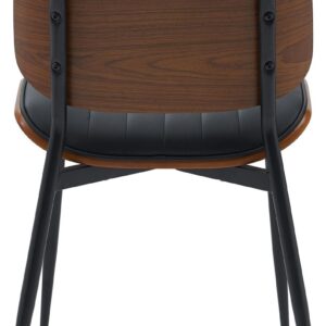 Besucherstuhl Tiffin Kunstleder walnuss/schwarz