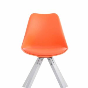 Besucherstuhl Toulouse Kunstleder Square weiß orange