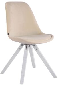 Besucherstuhl Toulouse Samt Square weiss creme