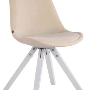 Besucherstuhl Toulouse Samt Square weiß creme