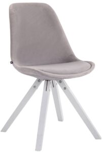 Besucherstuhl Toulouse Samt Square weiss grau