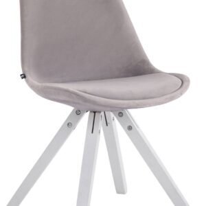 Besucherstuhl Toulouse Samt Square weiß grau