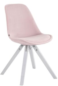 Besucherstuhl Toulouse Samt Square weiss pink