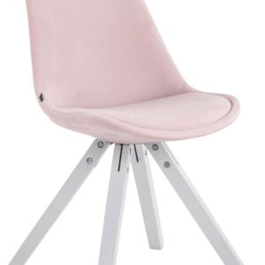 Besucherstuhl Toulouse Samt Square weiß pink