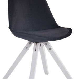 Besucherstuhl Toulouse Samt Square weiß schwarz