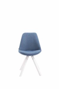 Besucherstuhl Toulouse Stoff Square weiss blau