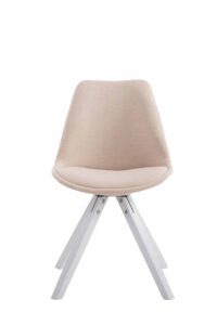 Besucherstuhl Toulouse Stoff Square weiss creme