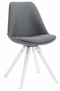 Besucherstuhl Toulouse Stoff Square weiss dunkelgrau