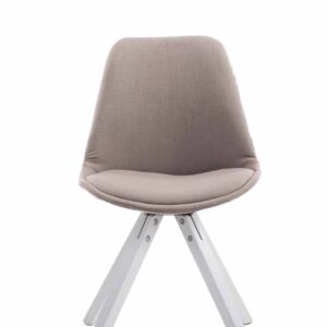 Besucherstuhl Toulouse Stoff Square weiß taupe