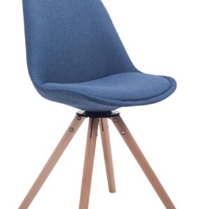 Besucherstuhl Troyes Drehbar Natura Stoff Rund blau