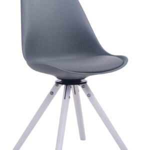 Besucherstuhl Troyes Drehbar Weiß Rund grau