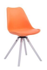 Besucherstuhl Troyes Drehbar Weiss Rund orange